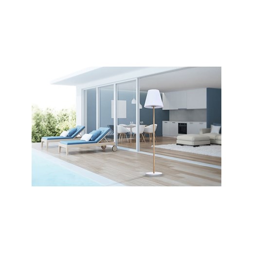 lumisky Lampa solarna LED &quot;Standy Wood&quot; w kolorze biało-brązowym - wys. 150 cm ze sklepu Limango Polska w kategorii Oświetlenie - zdjęcie 174085713