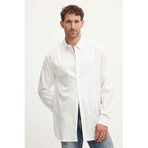 Armani Exchange koszula bawełniana męska kolor biały regular z kołnierzykiem klasycznym 6DZCL1 ZN5XZ ze sklepu ANSWEAR.com w kategorii Koszule męskie - zdjęcie 174086654