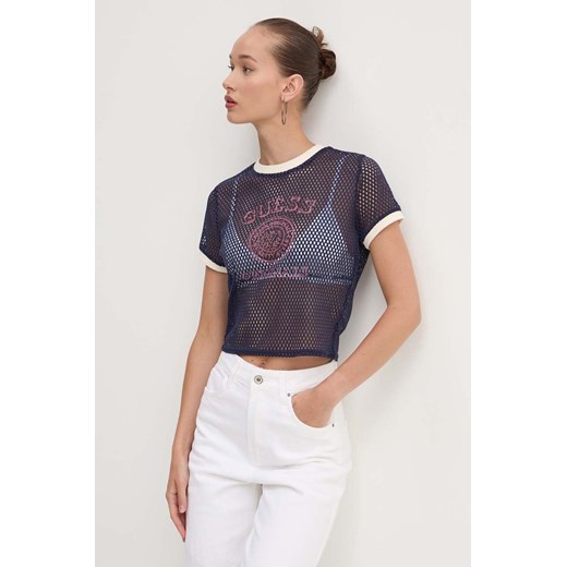 Guess Originals t-shirt damski kolor granatowy W4YP21 KCCL0 ze sklepu ANSWEAR.com w kategorii Bluzki damskie - zdjęcie 174086912