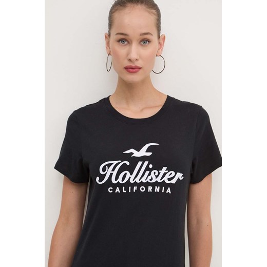 Hollister Co. t-shirt bawełniany damski kolor czarny KI357-3284 ze sklepu ANSWEAR.com w kategorii Bluzki damskie - zdjęcie 174087002