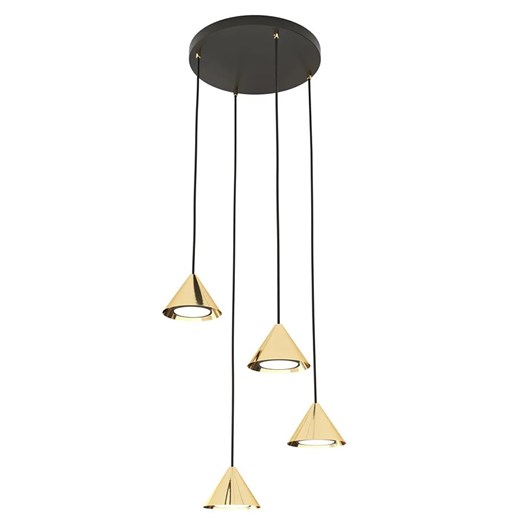 Czarno-złota nowoczesna lampa wisząca - 3X D130 K2-W31 ze sklepu Edinos.pl w kategorii Lampy wiszące - zdjęcie 174095803