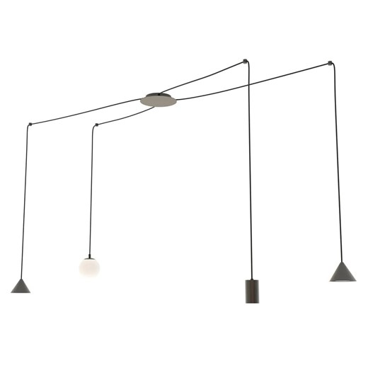 Czarna duża wisząca lampa pająk - 2X D131 S1-W63 ze sklepu Edinos.pl w kategorii Lampy wiszące - zdjęcie 174095824