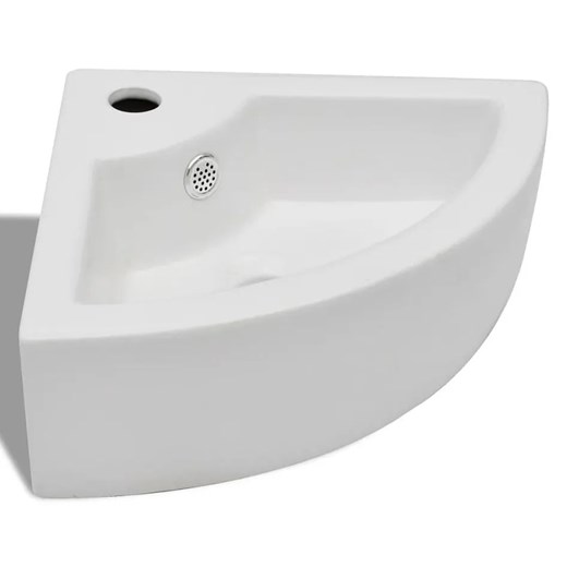 Biała narożna umywalka ceramiczna L7-C22 ze sklepu Edinos.pl w kategorii Łazienka - zdjęcie 174095860