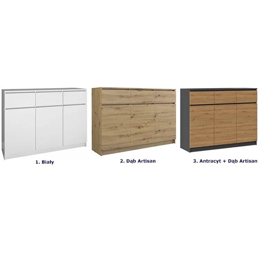 Komoda z drzwiczkami do salonu antracyt + dąb artisan - Valia Elior One Size Edinos.pl