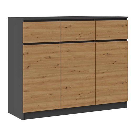 Komoda z drzwiczkami do salonu antracyt + dąb artisan - Valia Elior One Size Edinos.pl