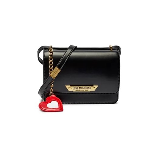 Love Moschino listonoszka czarna na ramię średniej wielkości ze skóry ekologicznej 