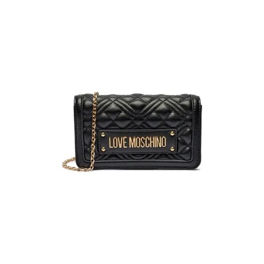Kopertówka czarna Love Moschino mała matowa elegancka ze skóry ekologicznej