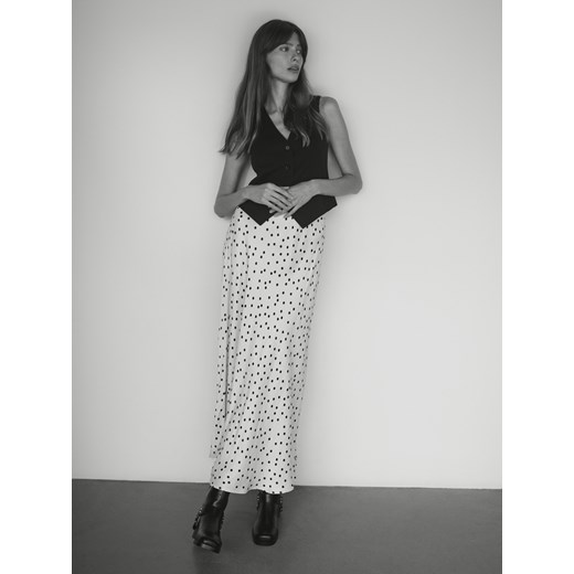 Reserved - Spódnica maxi w groszki - złamana biel Reserved L Reserved