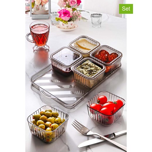 Violeta Home 7-częściowy zestaw śniadaniowy w kolorze antracytowym ze sklepu Limango Polska w kategorii Naczynia - zdjęcie 174100111