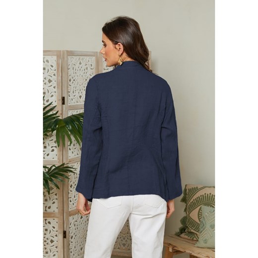 Lin Passion Lniany blezer w kolorze granatowym Lin Passion 40/42 wyprzedaż Limango Polska