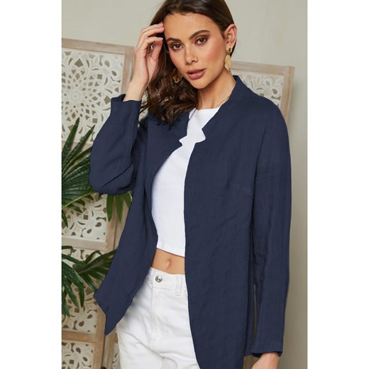 Lin Passion Lniany blezer w kolorze granatowym Lin Passion 40/42 wyprzedaż Limango Polska