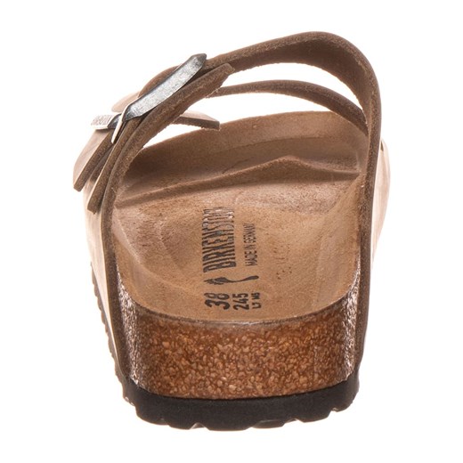 Klapki damskie BIRKENSTOCK casualowe brązowe płaskie na lato 