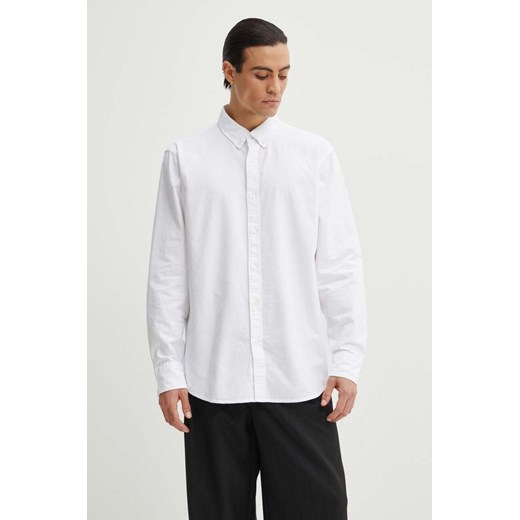Levi&apos;s koszula bawełniana męska kolor biały relaxed z kołnierzykiem button-down ze sklepu ANSWEAR.com w kategorii Koszule męskie - zdjęcie 174101501