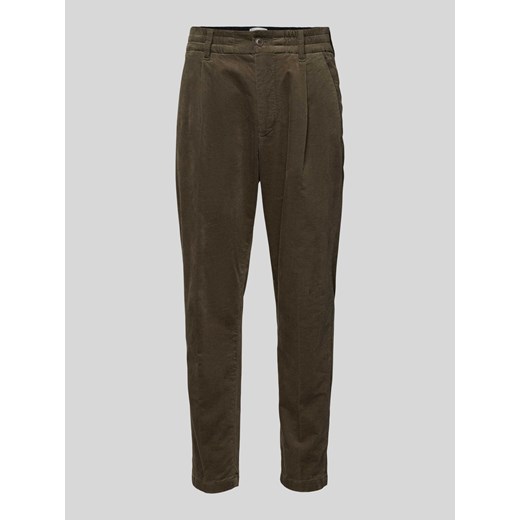Spodnie do garnituru o kroju tapered fit z kieszeniami z tyłu ze sklepu Peek&Cloppenburg  w kategorii Spodnie męskie - zdjęcie 174102002