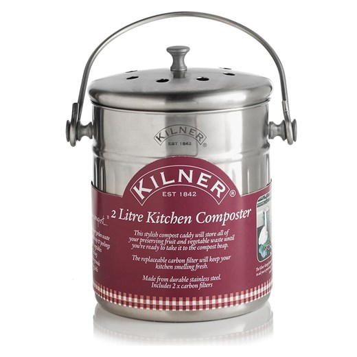 Kilner Kompostownik kuchenny w kolorze srebrnym - 2 l ze sklepu Limango Polska w kategorii Pojemniki kuchenne - zdjęcie 174102560