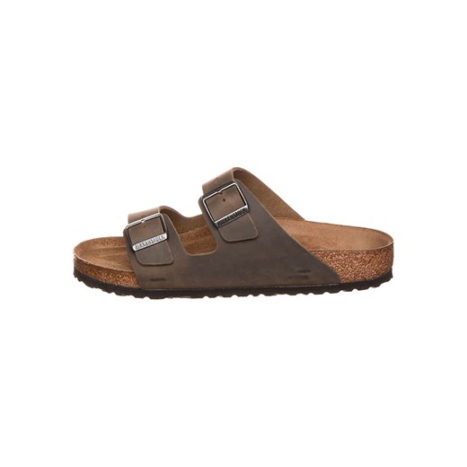 Birkenstock Skórzane klapki "Arizona" w kolorze khaki 42 okazyjna cena Limango Polska