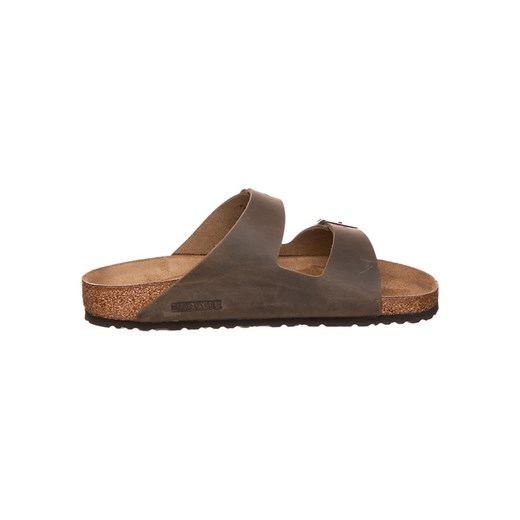 Birkenstock Skórzane klapki "Arizona" w kolorze khaki 42 okazyjna cena Limango Polska