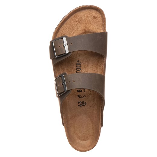 Birkenstock Skórzane klapki "Arizona" w kolorze khaki 42 wyprzedaż Limango Polska