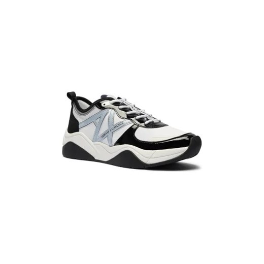 Buty sportowe damskie Armani Exchange sneakersy na platformie z tkaniny