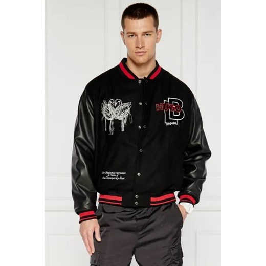 HUGO Kurtka bomber Oguz HUGO X LES BENJAMINS | Regular Fit | z dodatkiem skóry ze sklepu Gomez Fashion Store w kategorii Kurtki męskie - zdjęcie 174102983