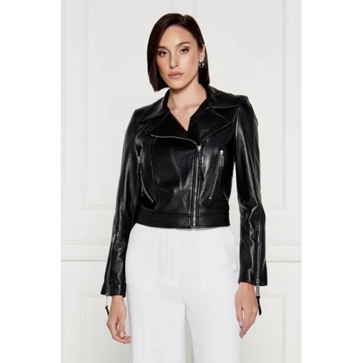 Elisabetta Franchi Skórzana ramoneska | Slim Fit ze sklepu Gomez Fashion Store w kategorii Kurtki damskie - zdjęcie 174103011