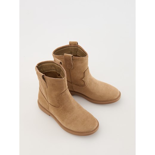 Buty zimowe dziecięce Reserved zamszowe 