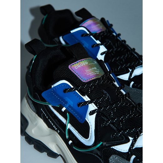 Cropp - Sneakersy z efektem reflective - czarny Cropp 42 Cropp