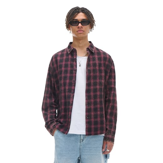 Cropp - Koszula oversize w kratę - czarny ze sklepu Cropp w kategorii Koszule męskie - zdjęcie 174107703