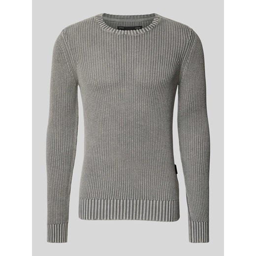 Sweter z dzianiny z detalem z logo ze sklepu Peek&Cloppenburg  w kategorii Swetry męskie - zdjęcie 174108934