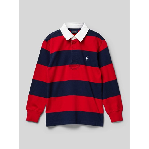 Bluzka z długim rękawem,kołnierzykiem polo i krytą listwą guzikową ze sklepu Peek&Cloppenburg  w kategorii T-shirty chłopięce - zdjęcie 174108983