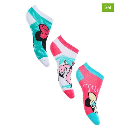 Disney Minnie Mouse Skarpety-stopki (3 pary) &quot;Minnie&quot; w różnych kolorach ze sklepu Limango Polska w kategorii Skarpetki dziecięce - zdjęcie 174110662