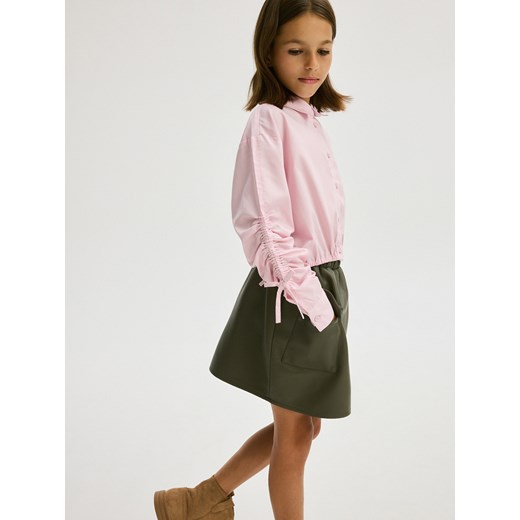 Reserved - Spódnica z imitacji skóry - jasnozielony Reserved 146/152 (10-11 lat) Reserved