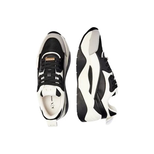 Buty sportowe damskie Armani Exchange sneakersy z tkaniny wiązane