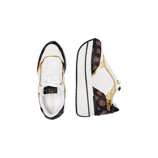 Buty sportowe damskie wielokolorowe Guess sneakersy na platformie sznurowane