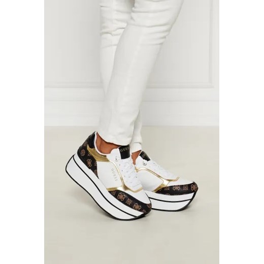Buty sportowe damskie Guess sneakersy sznurowane na platformie