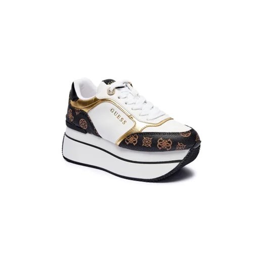 Buty sportowe damskie Guess sneakersy na platformie z tkaniny
