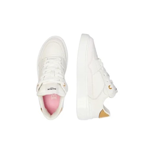 Buty sportowe damskie BALMAIN sneakersy białe sznurowane skórzane