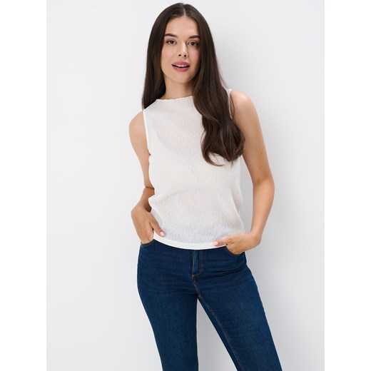 Mohito - Biały top z kokardami na plecach - biały ze sklepu Mohito w kategorii Bluzki damskie - zdjęcie 174114133