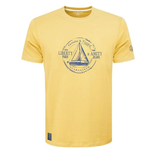 Koszulka Męska (T-Shirt) - PAKO JEANS - Żaglówka, Żółta TSPJNS17libertyZT ze sklepu JegoSzafa.pl w kategorii T-shirty męskie - zdjęcie 174115850