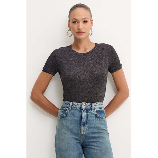 Patrizia Pepe t-shirt damski kolor czarny ze sklepu ANSWEAR.com w kategorii Bluzki damskie - zdjęcie 174115904