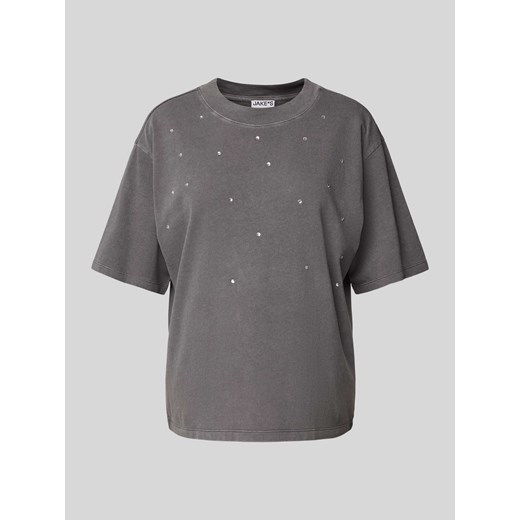 T-shirt z obszyciem z kamieni stras ze sklepu Peek&Cloppenburg  w kategorii Bluzki damskie - zdjęcie 174116802