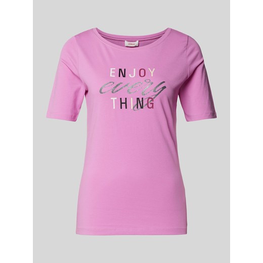 T-shirt z nadrukiem z napisem model ‘Enjoy’ ze sklepu Peek&Cloppenburg  w kategorii Bluzki damskie - zdjęcie 174116830