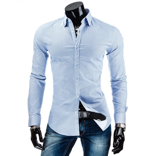 Koszula z długim rękawem (dx0773) - Niebieski dstreet  bawełna