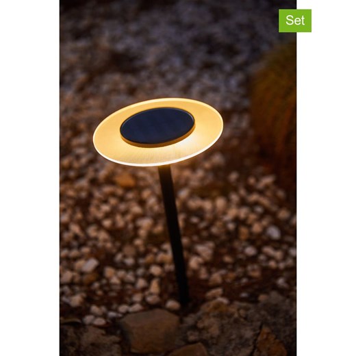 lumisky Lampy solarne LED (2 szt.) &quot;Ufo&quot; w kolorze czarnym na trzonku - wys. 35 cm ze sklepu Limango Polska w kategorii Oświetlenie ogrodowe - zdjęcie 174121863