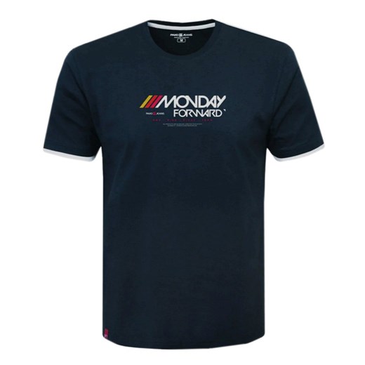 Koszulka Męska (T-Shirt) - PAKO JEANS - z Nadrukiem, Granatowa TSPJNSmondayGR ze sklepu JegoSzafa.pl w kategorii T-shirty męskie - zdjęcie 174122323