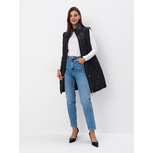 Mohito - Pikowana czarna kamizelka - czarny Mohito 34 Mohito