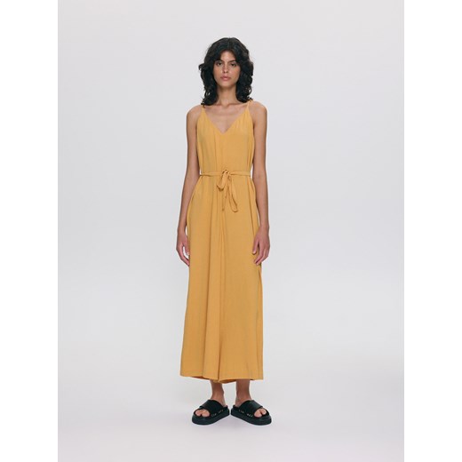 Reserved - Kombinezon z lyocellem - jasnopomarańczowy ze sklepu Reserved w kategorii Kombinezony damskie - zdjęcie 174123461