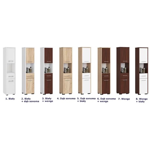 Klasyczny regał łazienkowy wenge + biały - Orraro 3X Elior One Size Edinos.pl