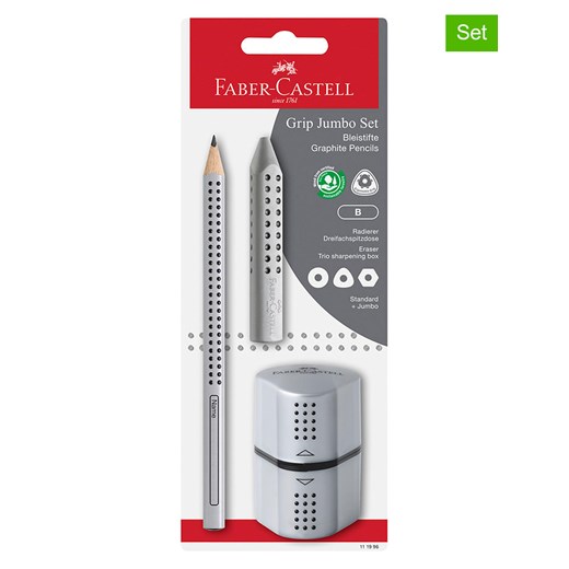 Faber-Castell 6-częściowy zestaw &quot;Jumbo Grip&quot; w kolorze srebrnym ze sklepu Limango Polska w kategorii Akcesoria biurowe - zdjęcie 174124474