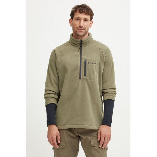 Columbia bluza sportowa Fast Trek III kolor zielony gładka 1553511 ze sklepu ANSWEAR.com w kategorii Bluzy męskie - zdjęcie 174126441